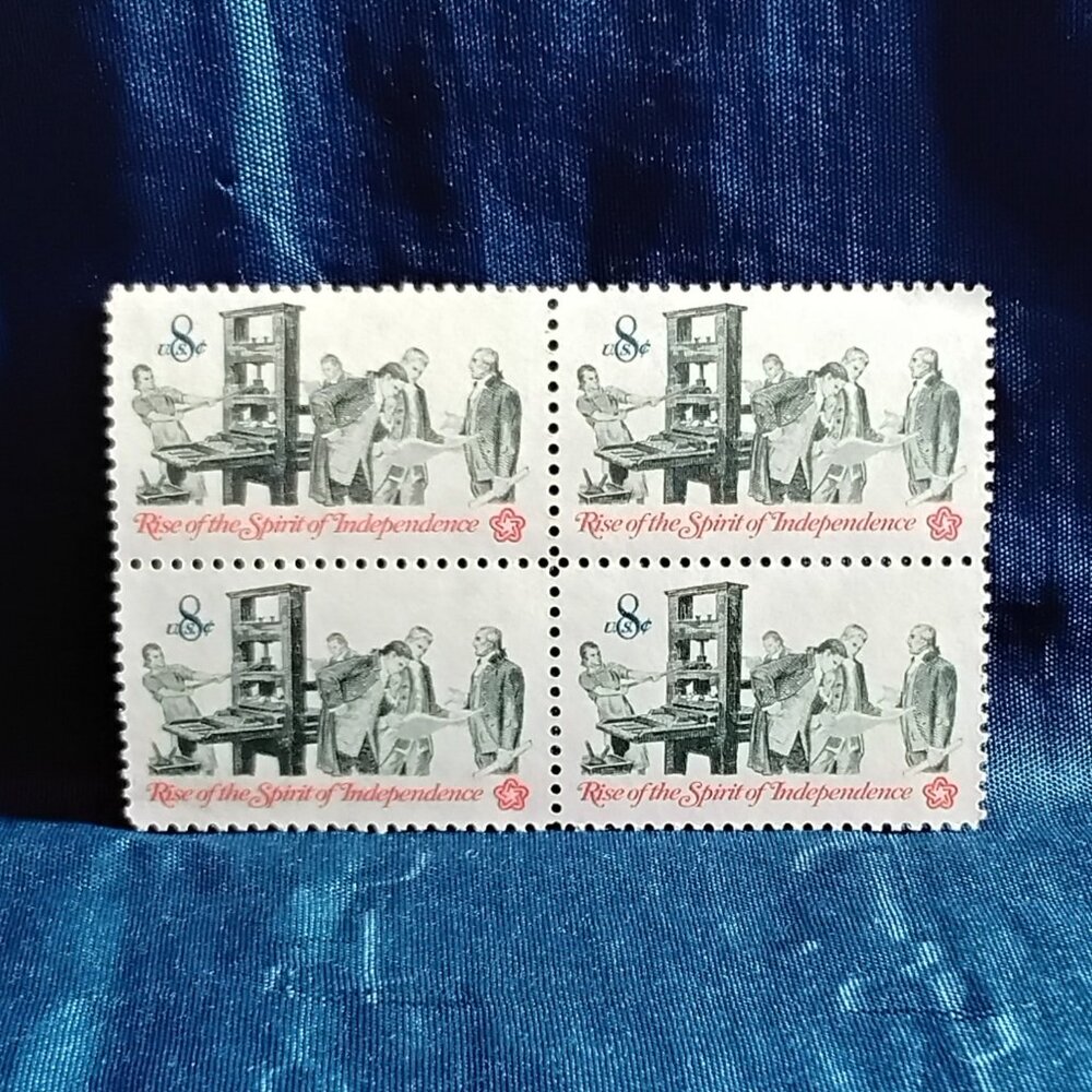 Uncirculated USA 1973 Rise of 5he Spirit of... Block of Four 8 Cent Stamps!!